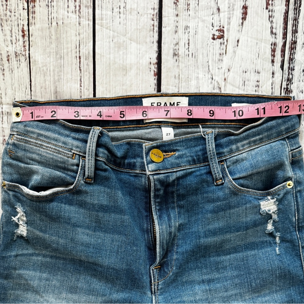 FRAME Le High Straight High Rise Stretch Jeans 27 - Picture 7 of 10